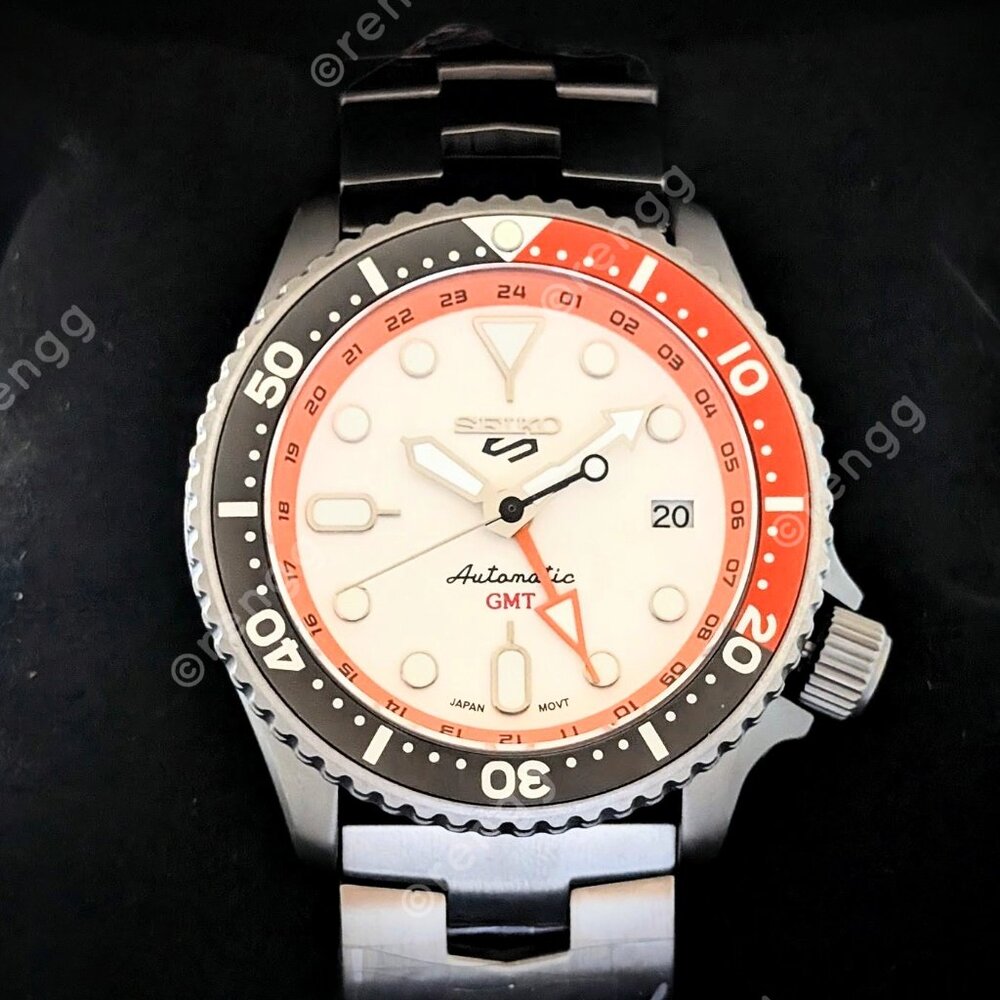 Full Titanium Automatic Gmt White Orange Diver 42… - image 1